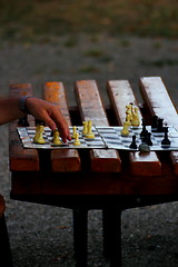 Image showing playing chess at dusk