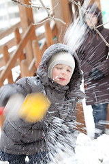 Image showing little boy and snow