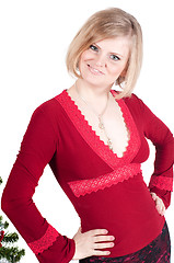 Image showing Beautiful woman in red