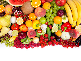 Image showing Huge group of fresh vegetables and fruits