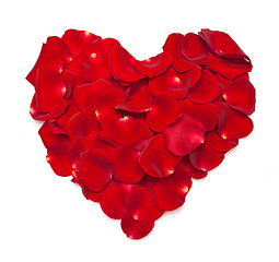 Image showing Heart shape made out of rose