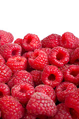 Image showing Ripe raspberries fruit background. ²solated on white