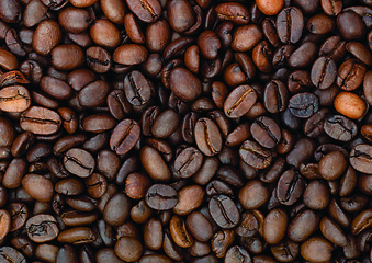 Image showing Brown roasted coffee beans