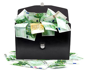 Image showing Briefcase with money