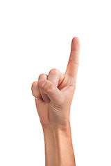 Image showing Man index finger on a white background