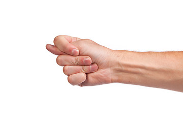 Image showing Hand is showing a fig sign isolated on white