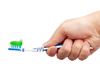 Image showing Toothbrush and toothpaste