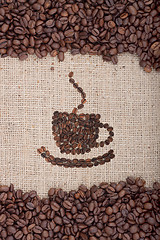 Image showing Brown roasted coffee beans.