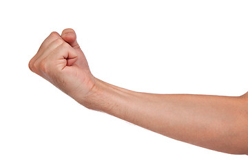 Image showing Males hand with a clenched fist isolated