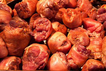 Image showing Steak and other meat on barbeque. Background