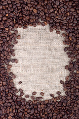 Image showing Brown roasted coffee beans.