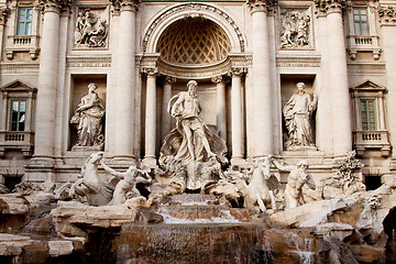 Image showing Trevi Fountain - famous landmark in Rome