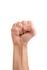 Image showing Males hand with a clenched fist isolated