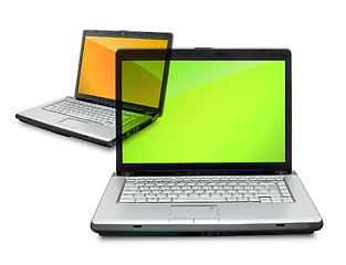 Image showing Open laptops