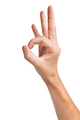 Image showing Hand  is showing OK sign isolated on white