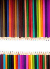 Image showing Assortment of coloured pencils