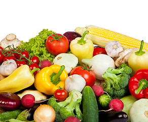 Image showing Group of fresh vegetables isolated on white