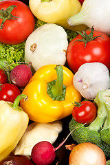 Image showing Group of fresh vegetables isolated on white