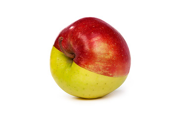 Image showing An apple made from half green and half red