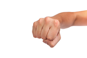 Image showing Males hand with a clenched fist isolated