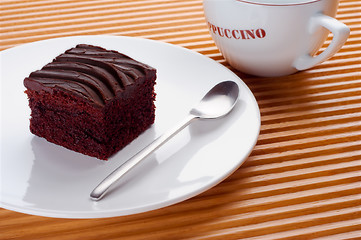 Image showing A single pice of chocolate cake