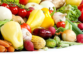 Image showing Group of fresh vegetables isolated on white