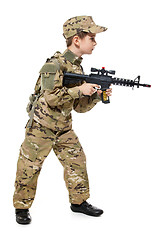 Image showing Young soldier with rifle