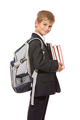Image showing Boy holding books