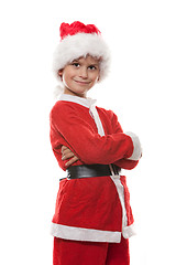 Image showing Boy dressed as Santa Claus