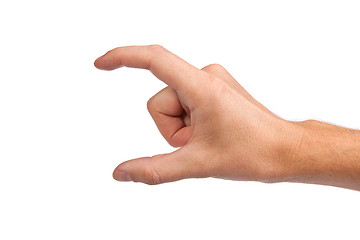 Image showing Male hand reaching for something on white