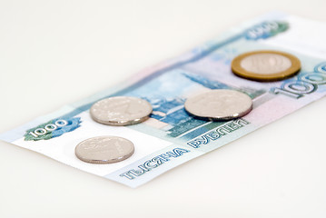 Image showing Money and coins isolated