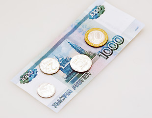 Image showing Banknote and coins 