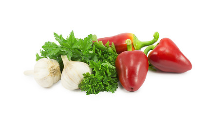 Image showing peppers, tomatoes, garlic, parsley