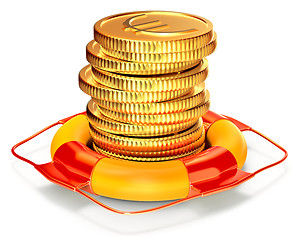 Image showing Lifebuoy with a coins for capital preservation