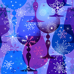 Image showing Christmas blue-violet seamless pattern