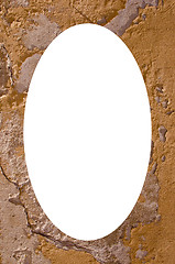 Image showing Old wall background and white oval in center 