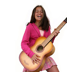 Image showing Teen girl with guitar