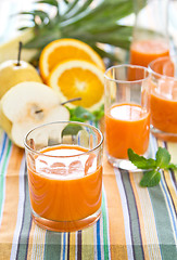 Image showing Pear,orange and pineapple smoothie