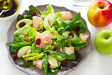 Image showing Apple with Grapefruit ,walnut and cranberry salad