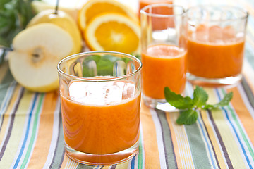 Image showing Pear,orange and pineapple smoothie