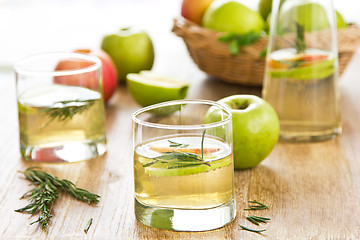 Image showing Apple juice with rosemary