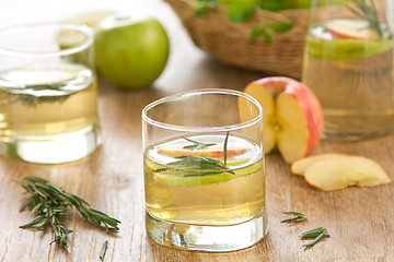 Image showing Apple juice with rosemary