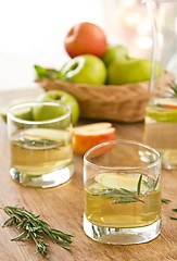 Image showing Apple juice with rosemary