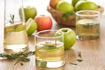 Image showing Apple juice with rosemary