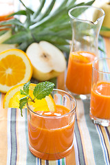 Image showing Pear,orange and pineapple smoothie