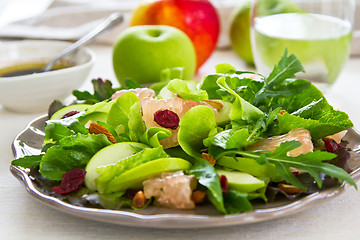 Image showing Apple with Grapefruit ,walnut and cranberry salad