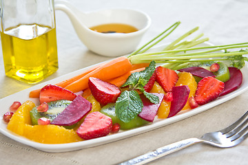 Image showing Orange,beetroot and pomegranate salad