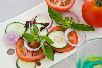 Image showing Tomato and Basil antipasti