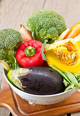 Image showing Vegetables in colander