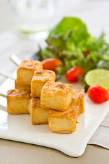 Image showing Grilled Tofu with salad